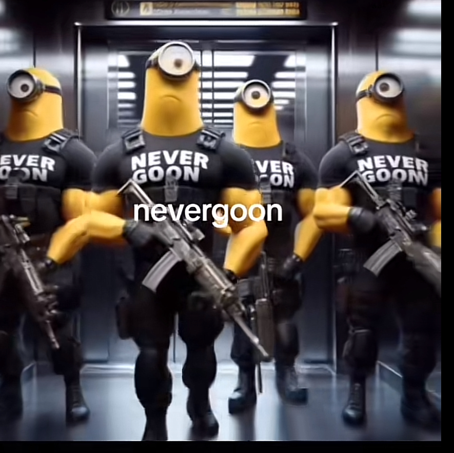 Minions Never Goon squad in elevator