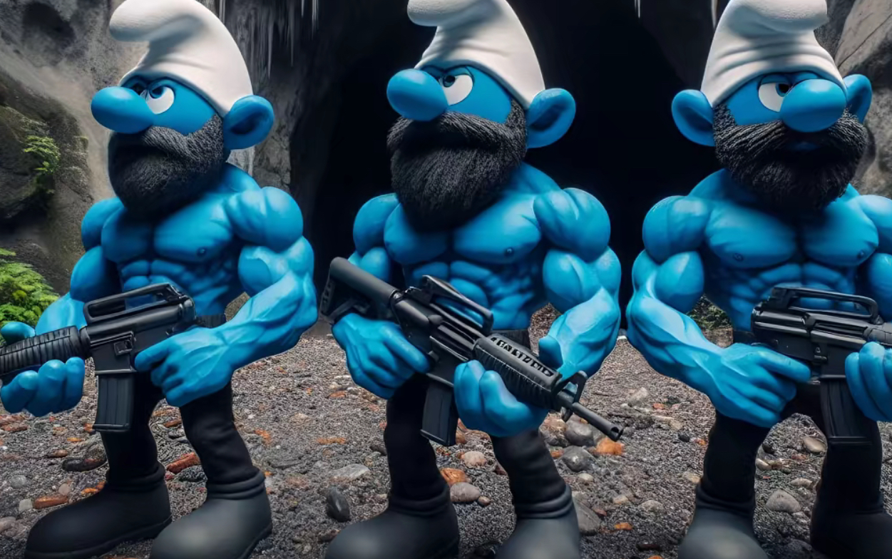 Muscular Smurfs with Rifles Benefit