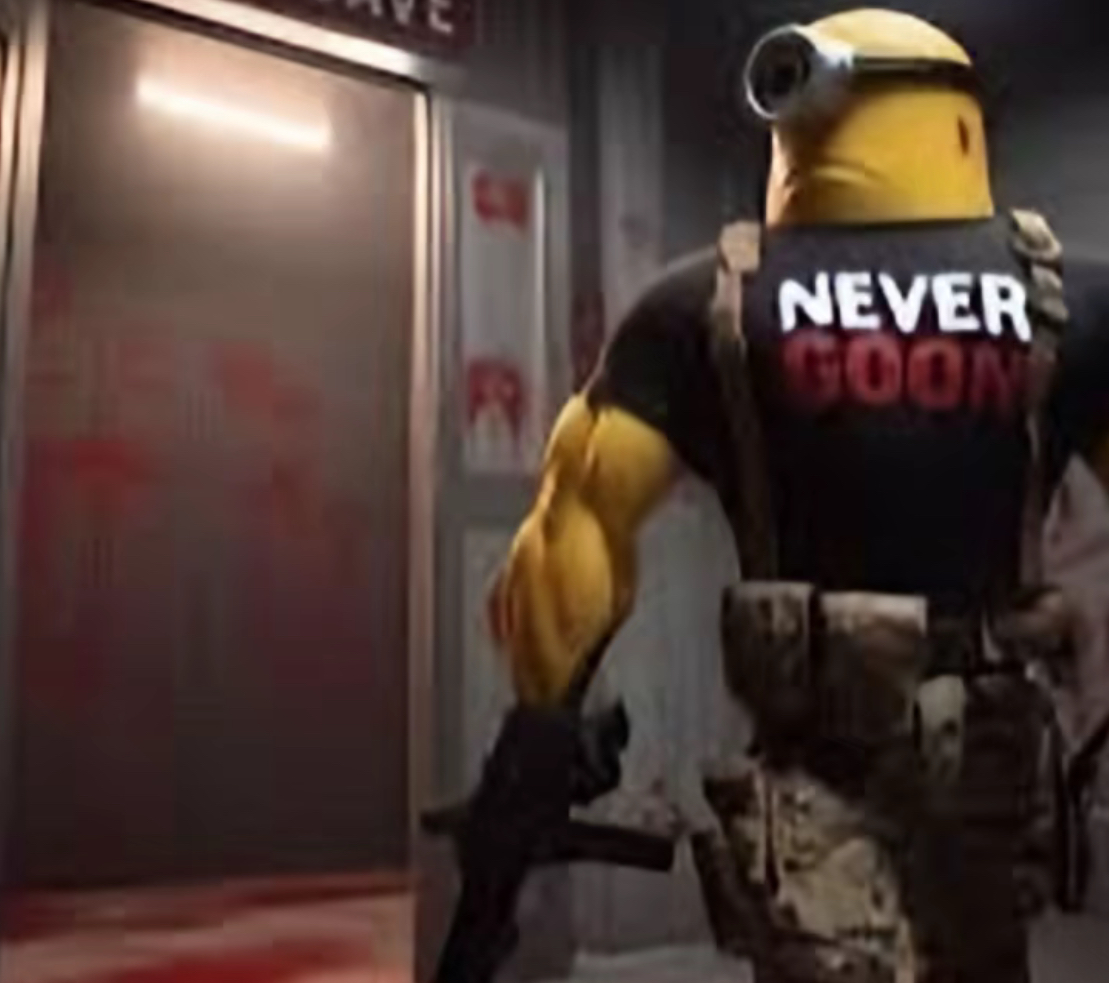 An anti gooner leaving the execution room