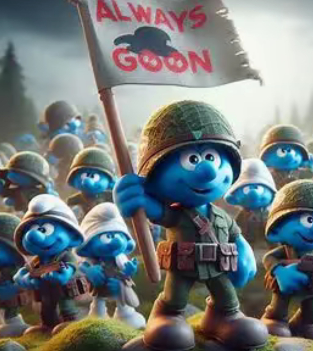 Smurfs goon army uniting to resist